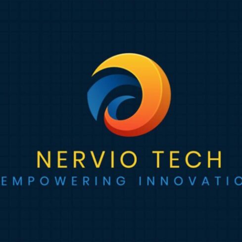 leading digital marketing agency in kuwait -logo of nervio tech in black backround